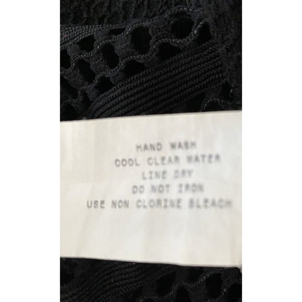 Catalina One Piece Swimsuit Sz 20W Plus Black Crochet Waist Goldtone Btn Vtg 90s - Picture 11 of 11
